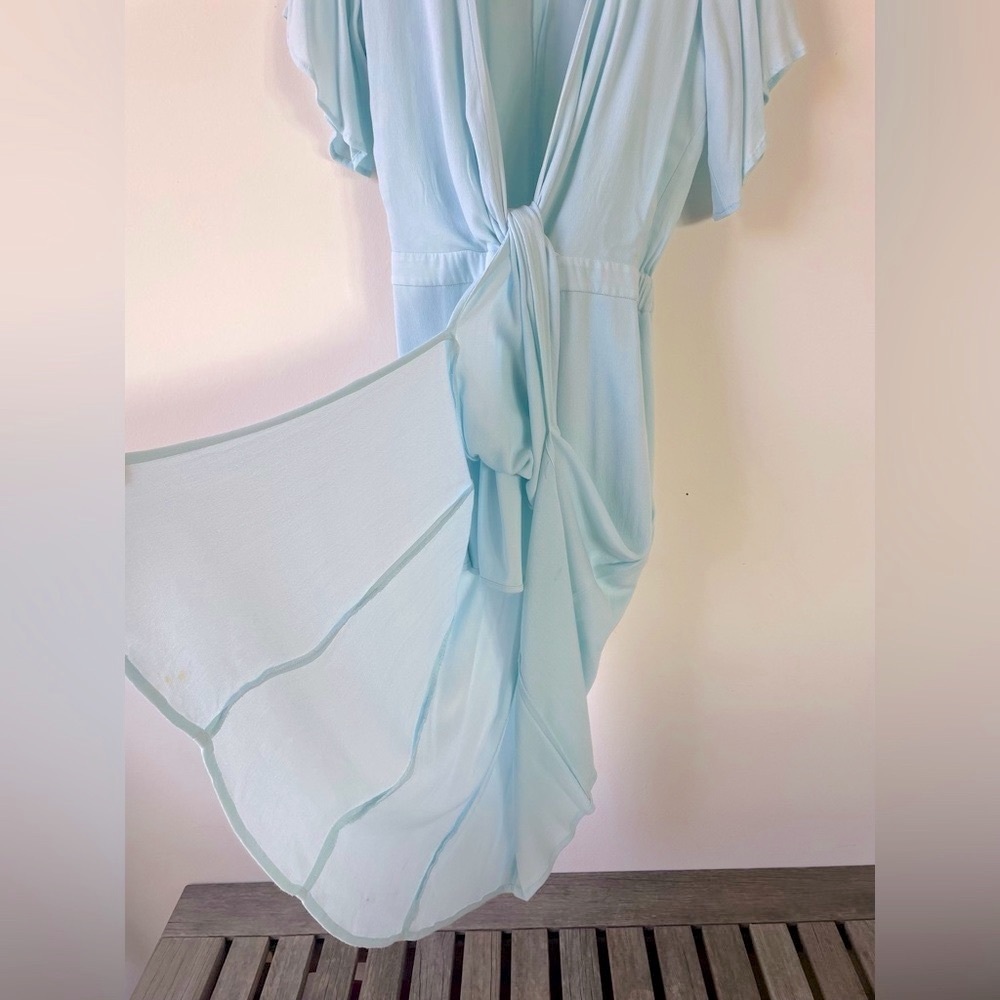 Leith soft pale blue lined midi dress